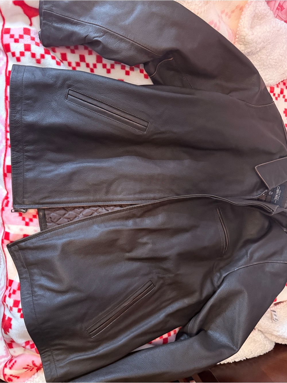 Authentic original Cherokee brand genuine leather jacket coat black xxl